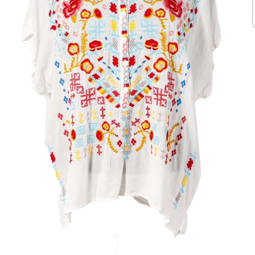 JOHNNY WAS MISSIO BLOUSE in NATURAL WHITE - Picture 3 of 8